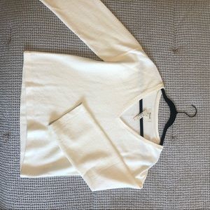 Madewell Ottoman Jacquard V-Neck Long Sleeve Top